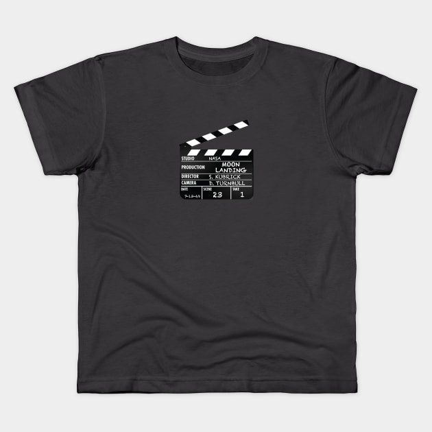 Moon Landing Clapperboard Kids T-Shirt by EliseDesigns